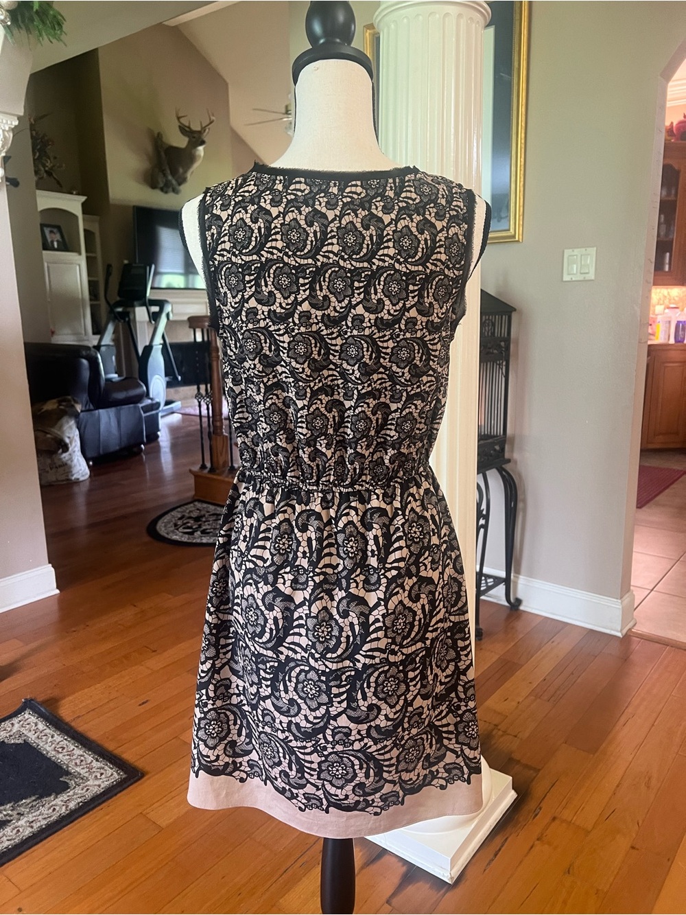 Rodarte for Target Black Lace print Dress with nude background - Picture 3 of 5
